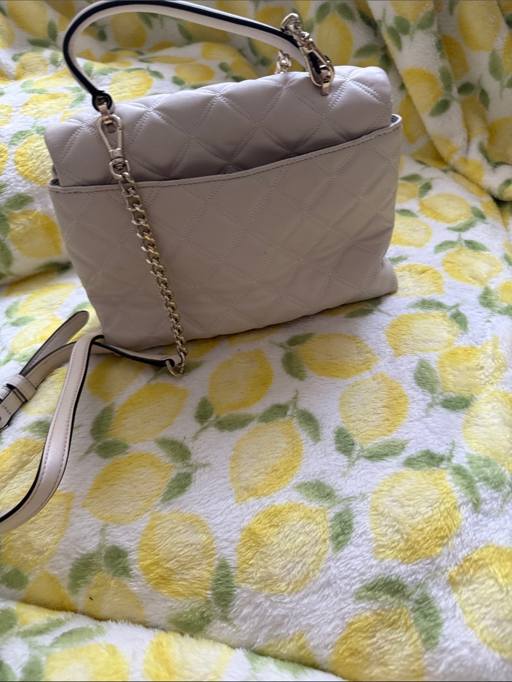 Kate Spade Quilted Top-Handle Satchel in Cream - Picture 3 of 3